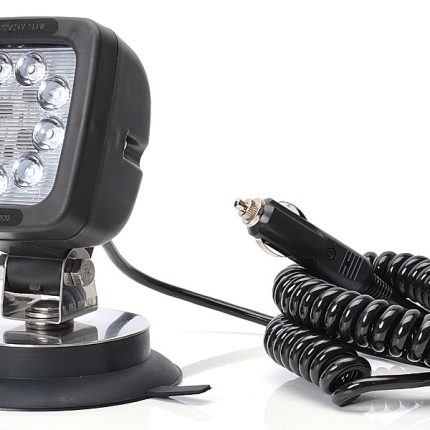 Proiector de lucru 9 LED (prindere magnetică, cablu spiralat 7 m cu ștecher de brichetă) WAS 683.4* - 12V-24V