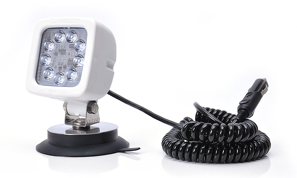 688.4-1_.jpg Proiector de lucru 9 LED cu întrerupător (prindere magnetică, cablu spiralat 7 m cu ștecher de brichetă) WAS 688.4* - 12V-24V - imagine 1