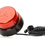Girofar roșu (8 programe, lentilă roșie, prindere magnetică, cablu spiralat 3 m cu ștecher de brichetă) WAS 854.1* - 12V-24V